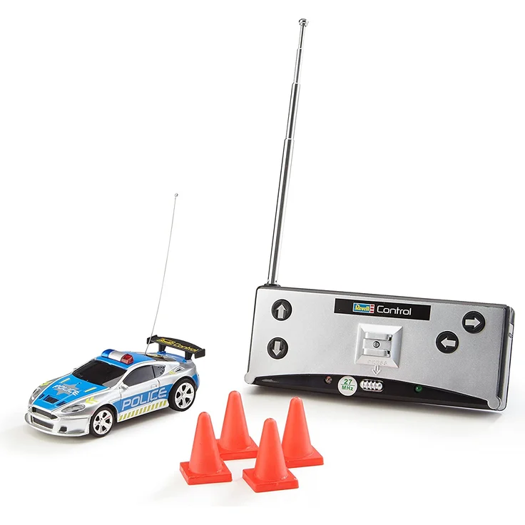 Revell 23559 Mini RC Police Car aus der Dose mit 27MHz-Fernsteuerung inkl. Ladefunktion, LED-Licht, kurze Ladezeit, lange Fahrzeit kleines ferngesteuertes Polizei Auto – Bild 6
