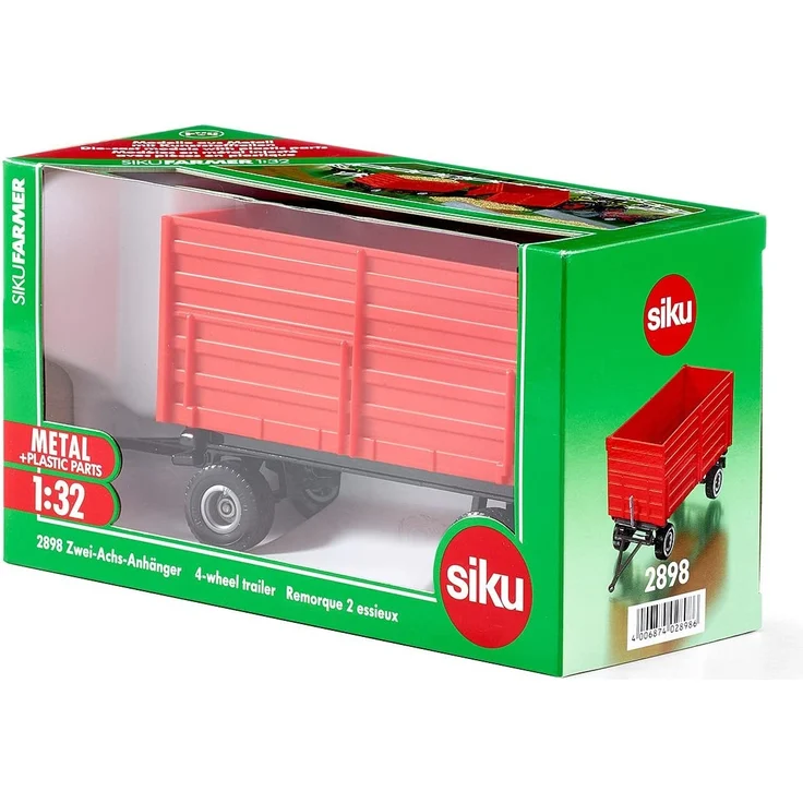 SIKU 2898, Zwei-Achs-Anhänger, 1:32, Metall/Kunststoff, Rot, Kippbare Mulde – Bild 9