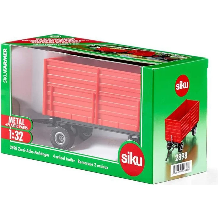 SIKU 2898, Zwei-Achs-Anhänger, 1:32, Metall/Kunststoff, Rot, Kippbare Mulde – Bild 7