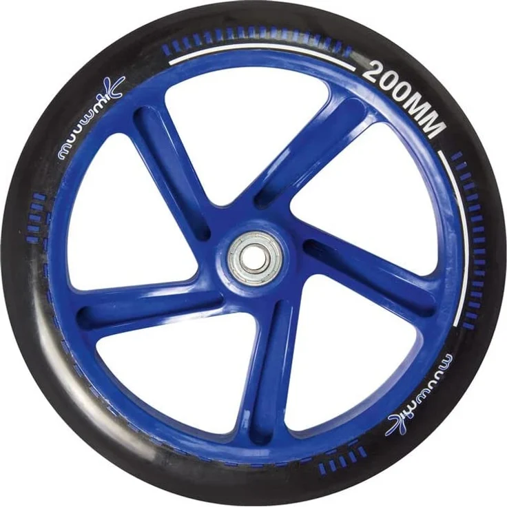 Muuwmi Unisex Jugend Aluminium Scooter 200 mm, schwarz/blau, One Size – Bild 5