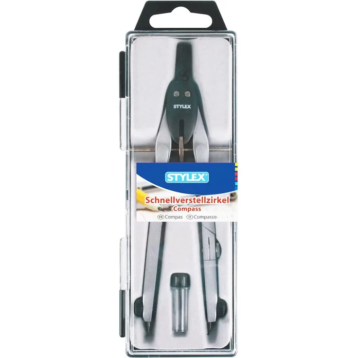 Stylex 42115 Schnellverstellzirkel, Silber/Schwarz