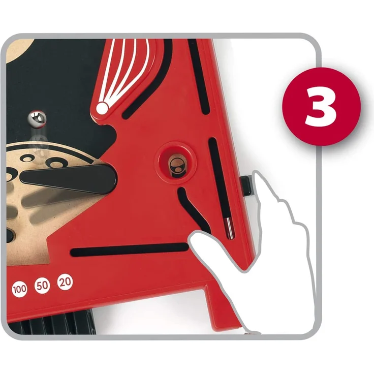 BRIO 'Holz Flipper Space Safari' Flipperspiel, ab 6 Jahren, 52 x 34 x 12 cm, rot/schwarz – Bild 6