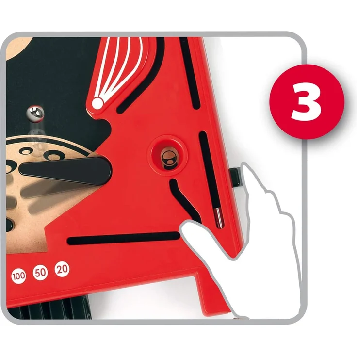 BRIO 'Holz Flipper Space Safari' Flipperspiel, ab 6 Jahren, 52 x 34 x 12 cm, rot/schwarz – Bild 10