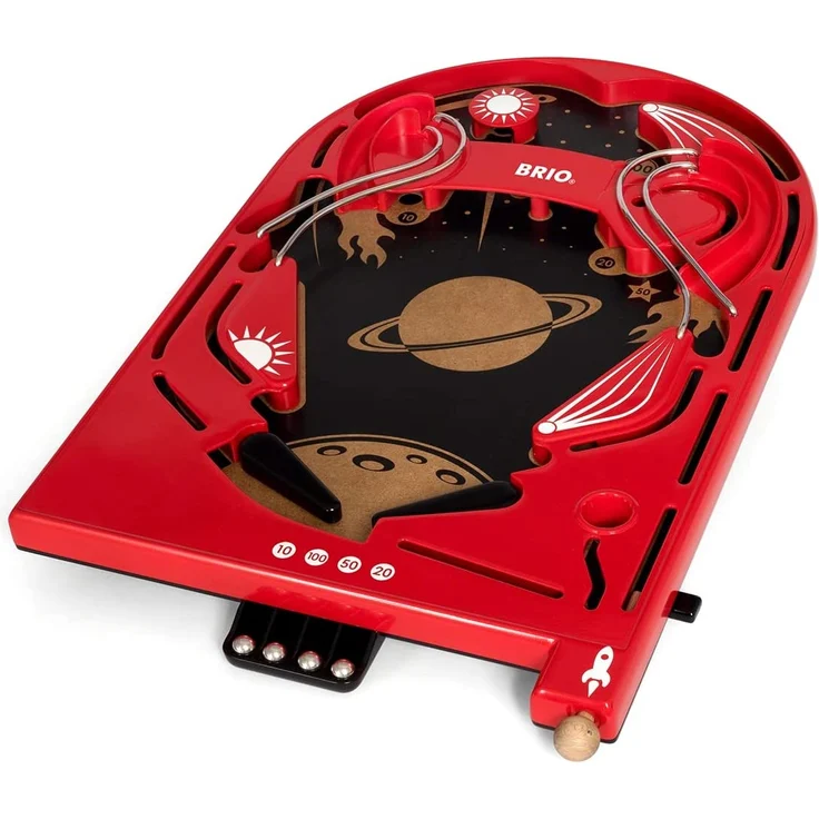 BRIO 'Holz Flipper Space Safari' Flipperspiel, ab 6 Jahren, 52 x 34 x 12 cm, rot/schwarz – Bild 2
