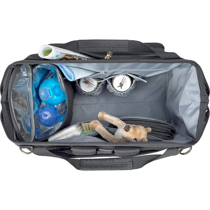 LÄSSIG Zwillingstasche Wickeltasche inkl. Wickelzubehör in Anthrazit – Bild 3