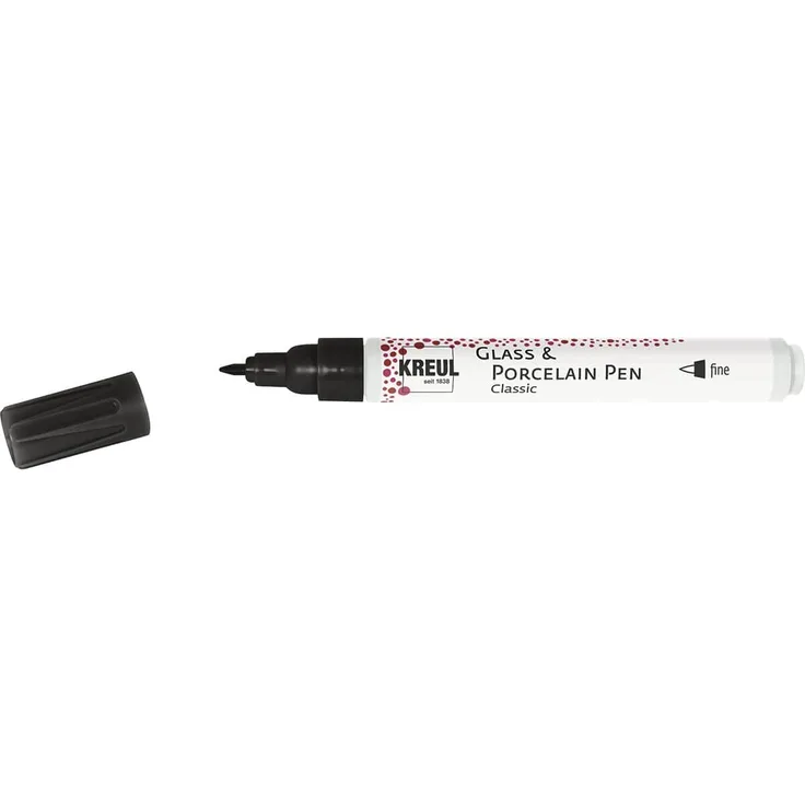 Kreul Glass & Porcelain Pen Classic schwarz, 1-2 mm