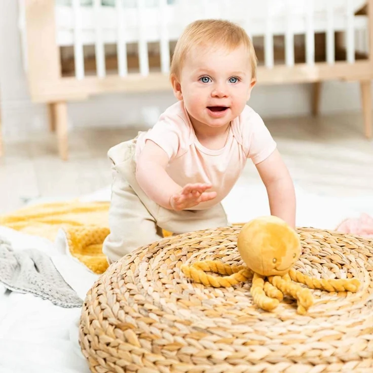 Nattou 877534 Kuscheltier Oktopus, Für Neugeborene und Frühchen, 23 cm, Lapidou, Ocker – Bild 3