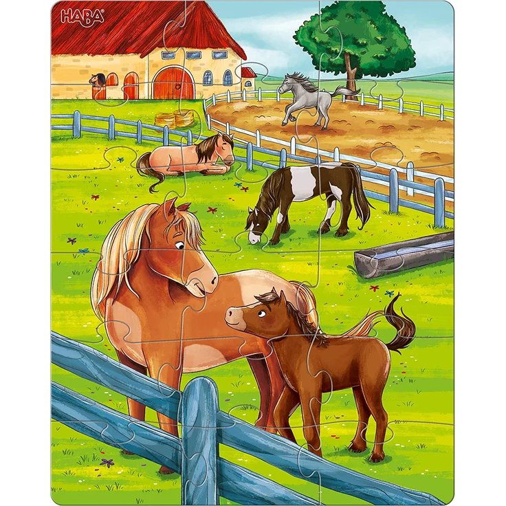 HABA 305237 - Puzzles Bauernhoftiere, 3 Puzzles mit 12, 15 und 18 Teilen und unterschiedlichen Tiermotiven, Puzzle ab 3 Jahren – Bild 3