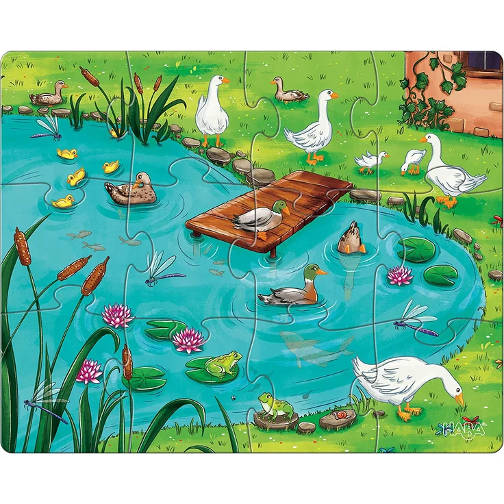 HABA 305237 - Puzzles Bauernhoftiere, 3 Puzzles mit 12, 15 und 18 Teilen und unterschiedlichen Tiermotiven, Puzzle ab 3 Jahren – Bild 4