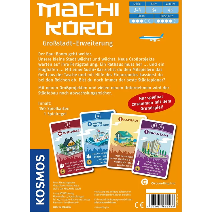 KOSMOS 'Machi Koro - Großstadt-Erweiterung' ab 8 Jahren, 2-4 Spieler, 40 min Spielzeit – Bild 2