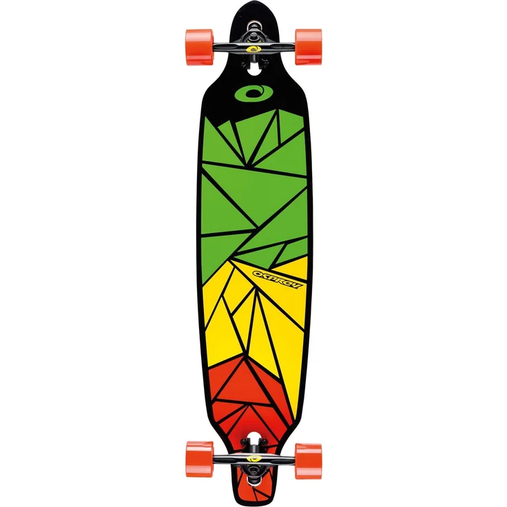 longboard Shapes 99 x 24 cm Ahorn grün/gelb/rot – Bild 9