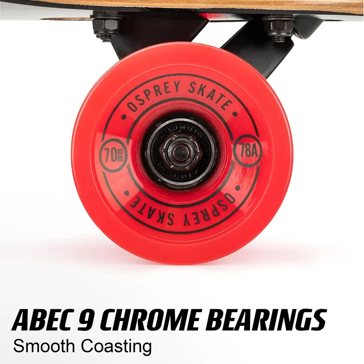 longboard Shapes 99 x 24 cm Ahorn grün/gelb/rot – Bild 7