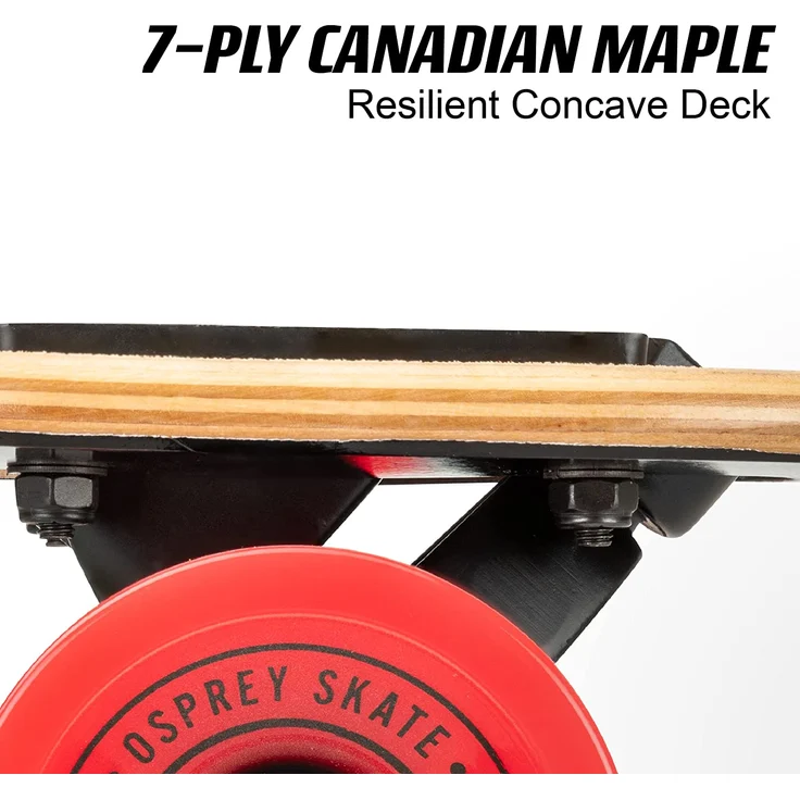 longboard Shapes 99 x 24 cm Ahorn grün/gelb/rot – Bild 5