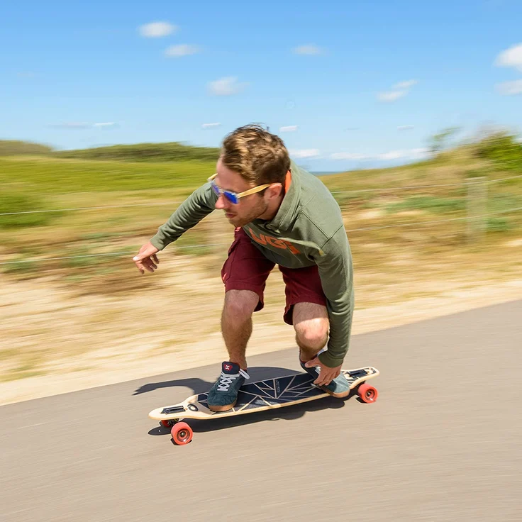 longboard Shapes 99 x 24 cm Ahorn grün/gelb/rot – Bild 4