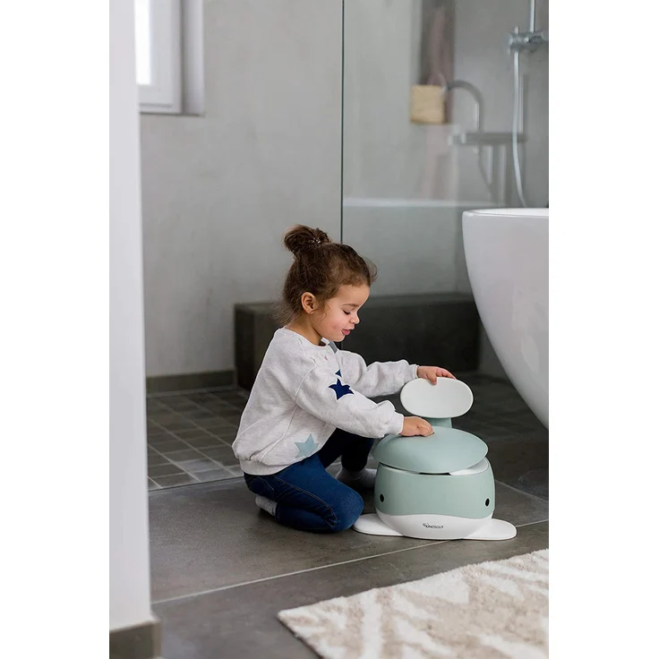 Kindsgut Kinder-Töpfchen, Babytopf WC/Klo, kinderfreundliches Wal-Design und dezente Farben, Toiletten-Training, Aquamarin – Bild 2