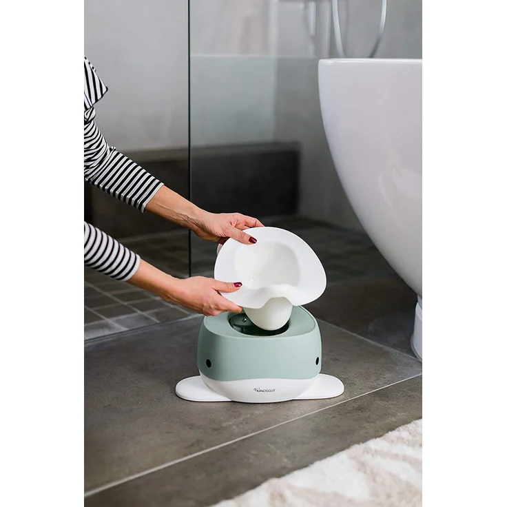 Kindsgut Kinder-Töpfchen, Babytopf WC/Klo, kinderfreundliches Wal-Design und dezente Farben, Toiletten-Training, Aquamarin – Bild 3