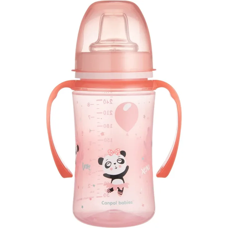 Canpol babies 240 ml Trinkbecher Trinkflasche EasyStart - Sweet Fun pink