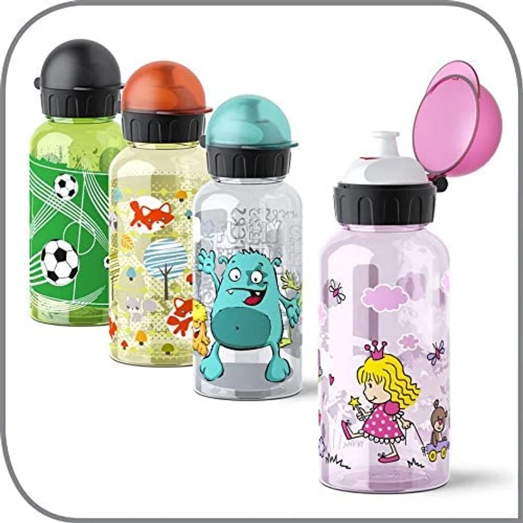 Emsa Kinder-Trinkflasche, 400 ml, Sicherheitsverschluss, Kids Soccer, Tritan, 518125 – Bild 6