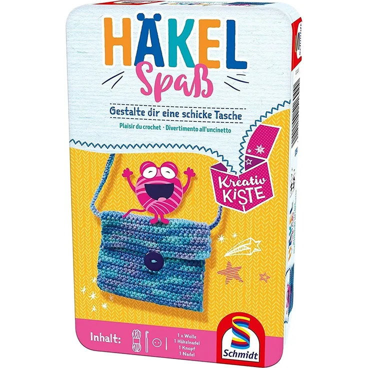 Schmidt Spiele 51600 Häkelspaß, Kreativspass in der Metalldose, bunt