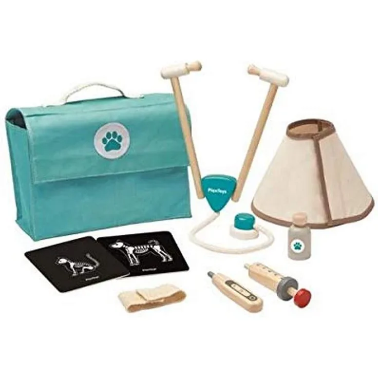 PlanToys Holzspielzeug Tierarzt-Tasche Set