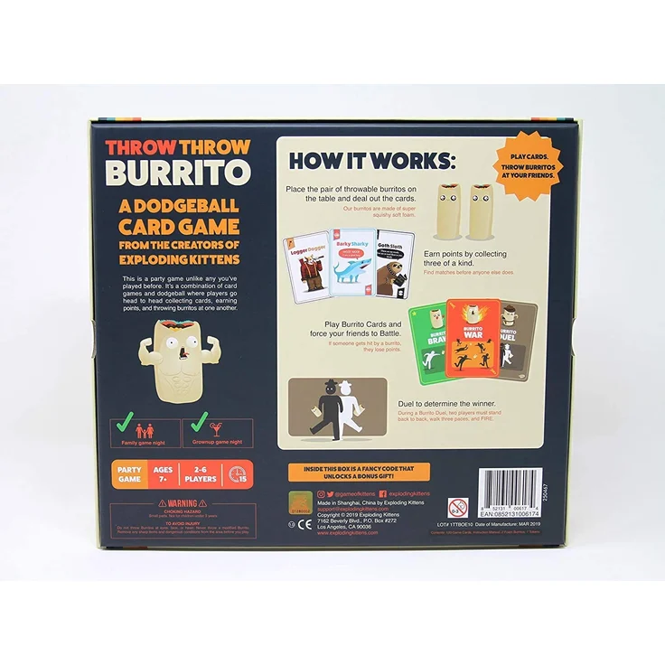 Exploding Kittens 1TTBOE Throw Burrito by Exploding Kittens - A Dodgeball Card Game - Family-Friendly Party Games - Card Games for Adults, Teens & Kids - Englische Version - Preisvergleich – Bild 3