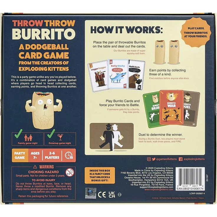 Exploding Kittens 1TTBOE Throw Burrito by Exploding Kittens - A Dodgeball Card Game - Family-Friendly Party Games - Card Games for Adults, Teens & Kids - Englische Version - Preisvergleich – Bild 7