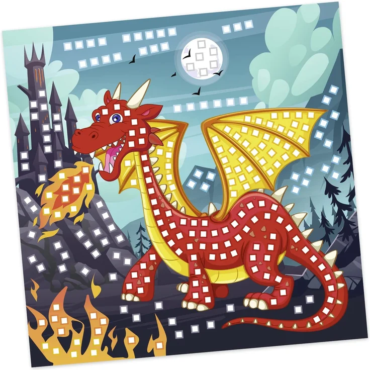 Moosgummi-Mosaik-Glitter ”Drachen” – Bild 3