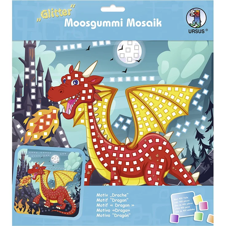 Moosgummi-Mosaik-Glitter ”Drachen” – Bild 1