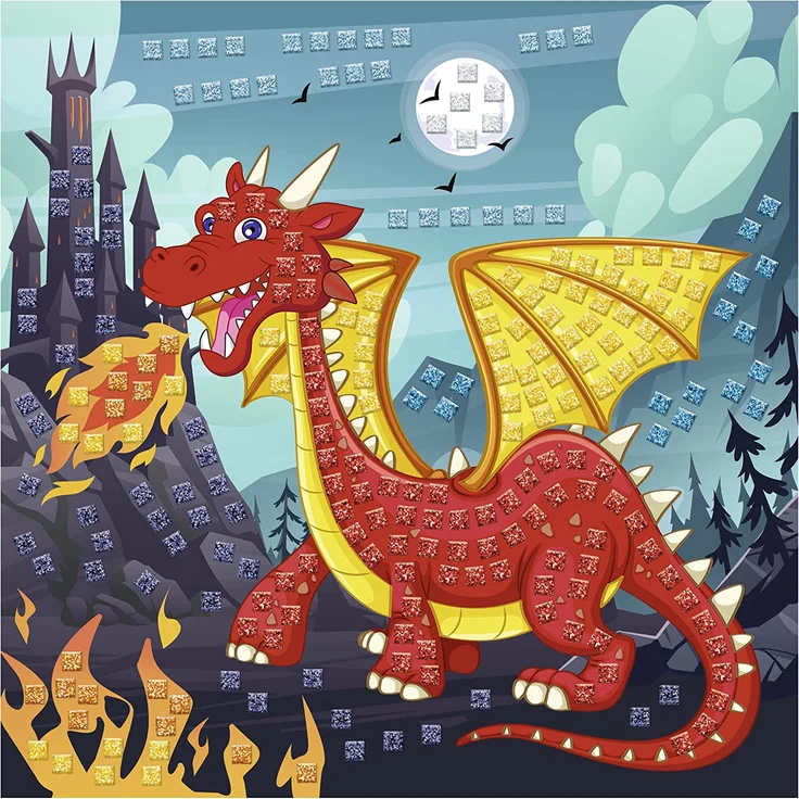 Moosgummi-Mosaik-Glitter ”Drachen” – Bild 4