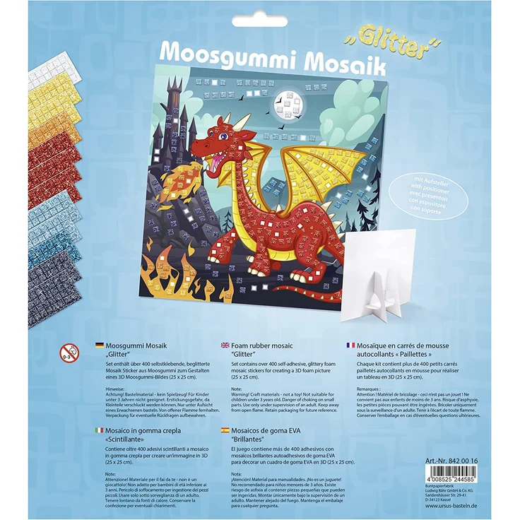 Moosgummi-Mosaik-Glitter ”Drachen” – Bild 2