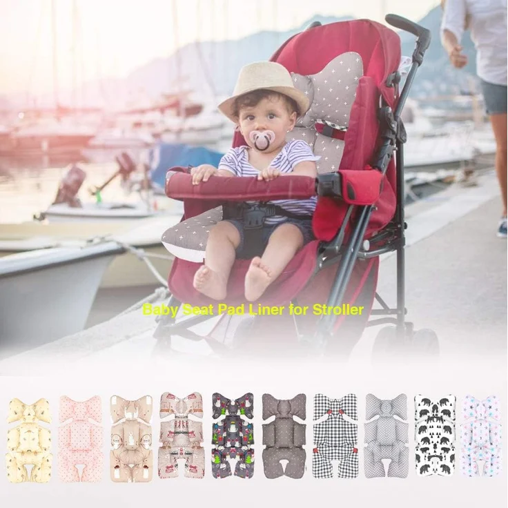 Universale Sitzauflage Sitzeinlage Babyschale Sportsitz Sitzpolster Baumwolle Atmungsaktiv für kinderwagen Buggy (Graues Kreuz) – Bild 2