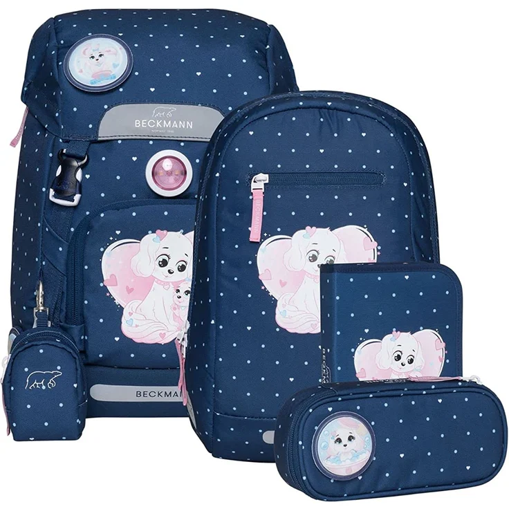 Beckmann Schulrucksack Set 6-teilig Classic Pet Friends blue – Bild 2