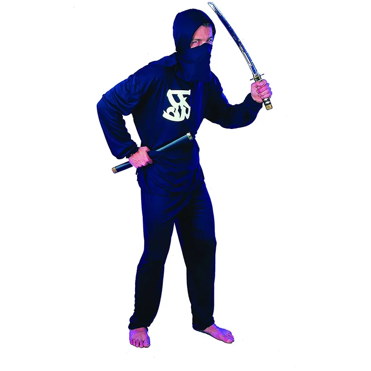 Blumen Paolo – Ninja Kostüm Erwachsene Mens, schwarz, Größe 52 – 54, 62120