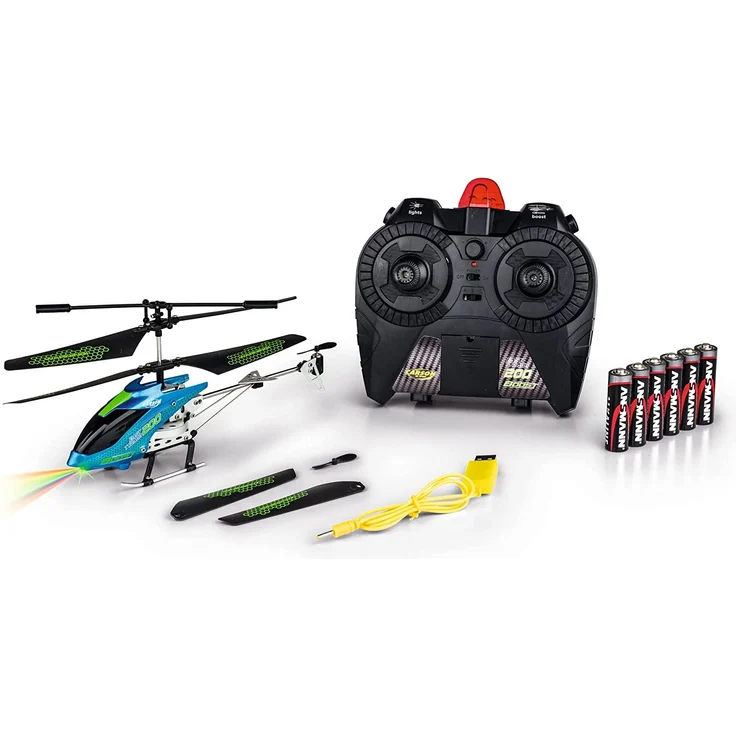 Carson Easy Tyrann 670 – Hélicoptère RC 2,4 GHz RTF Avec Décollage Automatique – 3 Vitesses, LED, 10 Min De Vol