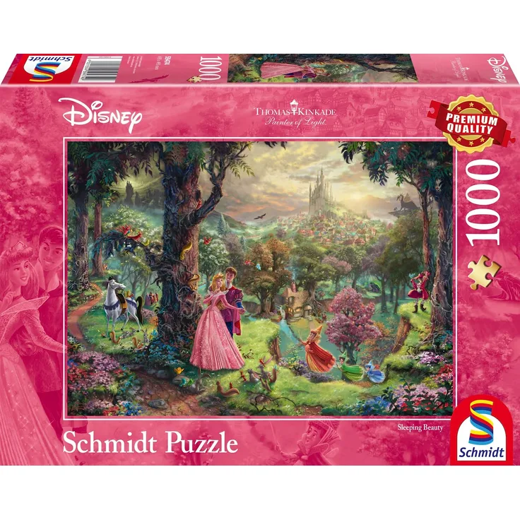 Schmidt Spiele 59474 Thomas Kinkade 59474-Thomas, Disney Dornröschen, Puzzle, 1000 Teile, Bunt