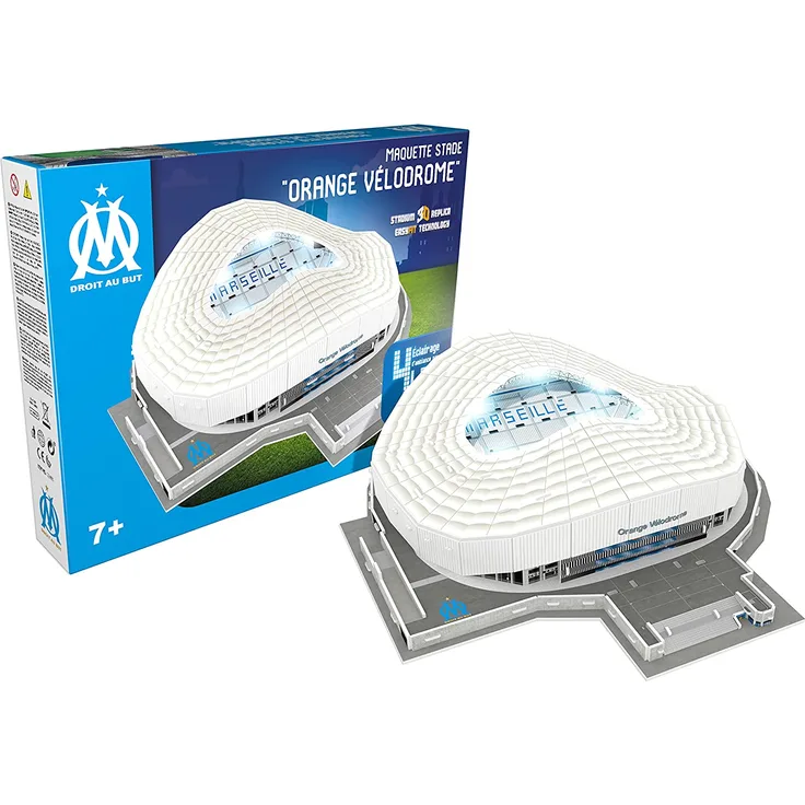 Megableu 678266 National Soccer Club 3D-Puzzle Olympique de Marseille mit LED
