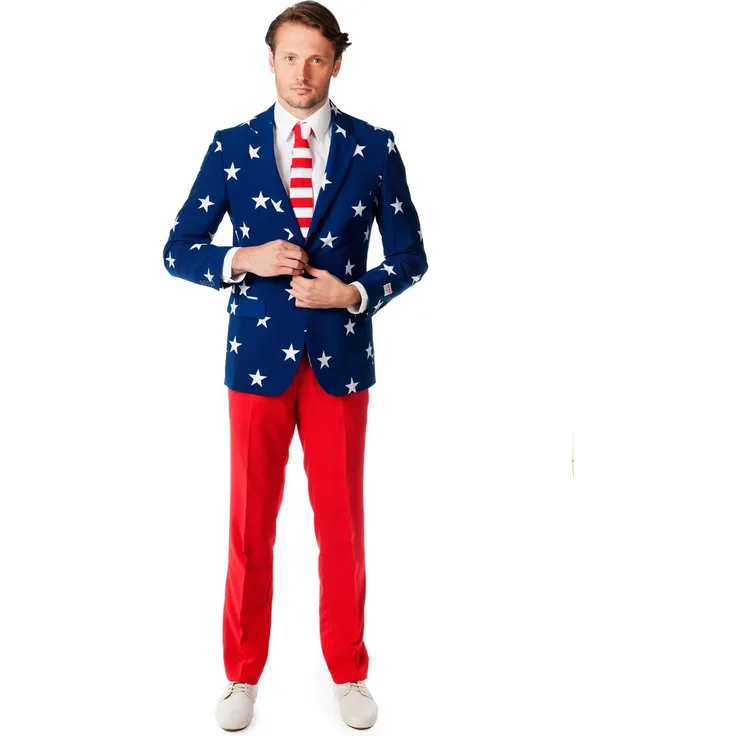Opposuits OSUI-0023-EU50 - Stars and Stripes - USA Kostüm, Größe 50, mehrfarbig