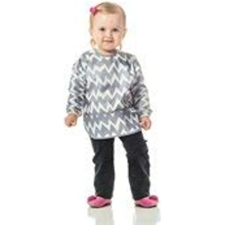 Hippychick Bumkin Sleeved Lätzchen - Grauer Chevron - Grau Chevron – Bild 4