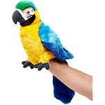 Uni-Toys - Handpuppe Papagei mit drehbarem Kopf - 26 cm (Höhe) - Vogel - Plüschtier, Kuscheltier