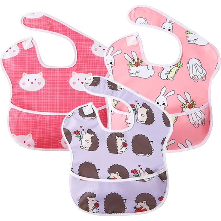 Lätzchen Baby Kleinkind Lätzchen Fütterung Lätzchen, Wasserdicht Klettverschluss/Lightweight Bib, Mädchen und Jungen Baby Latz