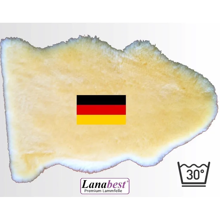 Lammfell fürs Baby, ca. 80 cm. In DEUTSCHLAND hergestellt, FABRIKFRISCH, medizinisch gegerbte Merino-Lammfelle, 30°C waschbar, Öko-Tex. Schadstoffarmes Babyfell in Geschenkqualität. Ca. 80cm
