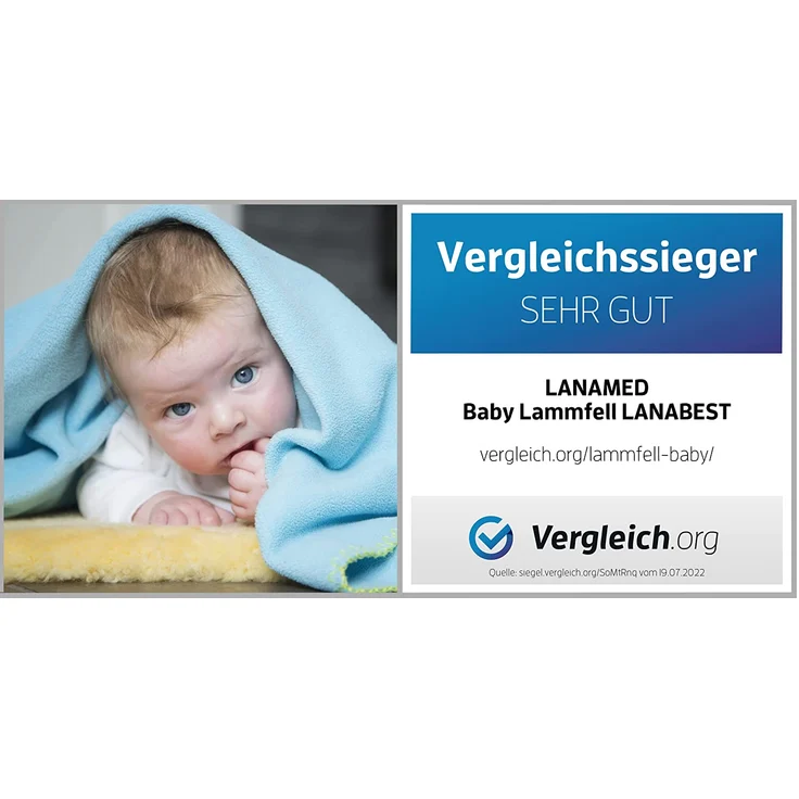 Lammfell fürs Baby, ca. 80 cm. In DEUTSCHLAND hergestellt, FABRIKFRISCH, medizinisch gegerbte Merino-Lammfelle, 30°C waschbar, Öko-Tex. Schadstoffarmes Babyfell in Geschenkqualität. Ca. 80cm – Bild 9