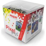 Pracht Creatives Hobby P90035-63501 - Pixel Spaß Bastelset 15, für 4 Medaillons, Schlüsselanhänger, für Kinder, Jungen und Mädchen, als kleines Geschenk, Mitgebsel, für den Kindergeburtstag
