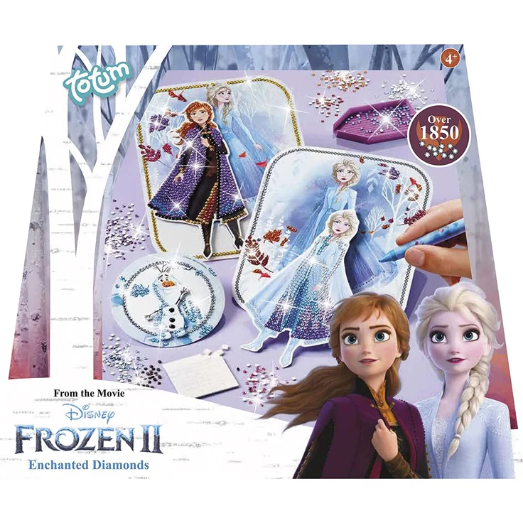 Disney Frozen II Diamantbastel-Set: Gestalte 3D Karten von Anna & Elsa und Olaf mit wunderschönen Strasssteinen – Bild 6