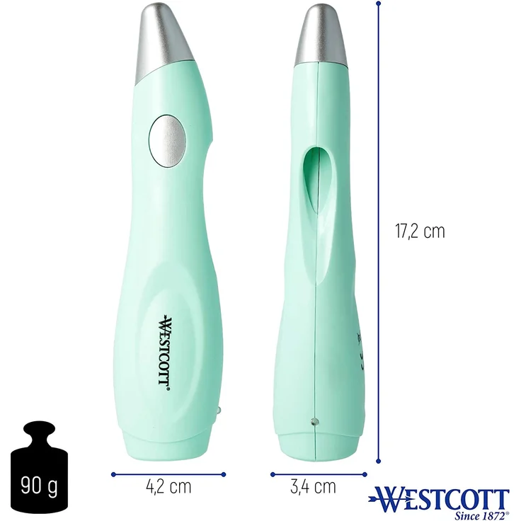 Westcott Elektrischer Farbsprühstift, Airbrush-Set für Kinder mit 12 Filzstiften & 19 Schablonen zum Malen & Zeichnen, mit Akku und USB-Kabel, grün, E-16800 00 – Bild 2