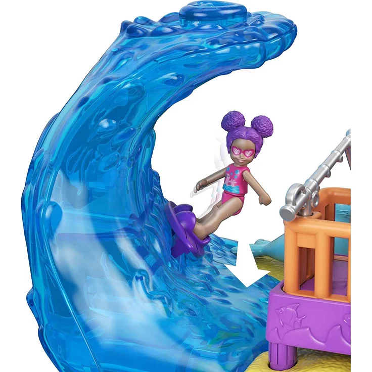 Polly Pocket GTM68 - Pollyville Sonnenstrand, kleine Puppe, Tierfigur, tolles Spielzeug Geschenk für Kinder ab 4 Jahren – Bild 4