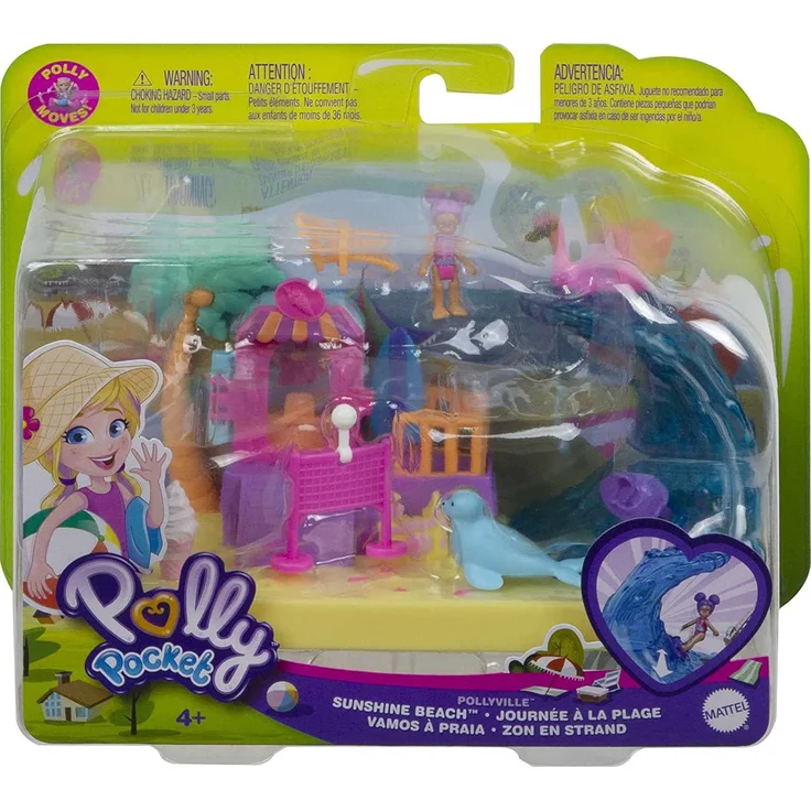 Polly Pocket GTM68 - Pollyville Sonnenstrand, kleine Puppe, Tierfigur, tolles Spielzeug Geschenk für Kinder ab 4 Jahren – Bild 6