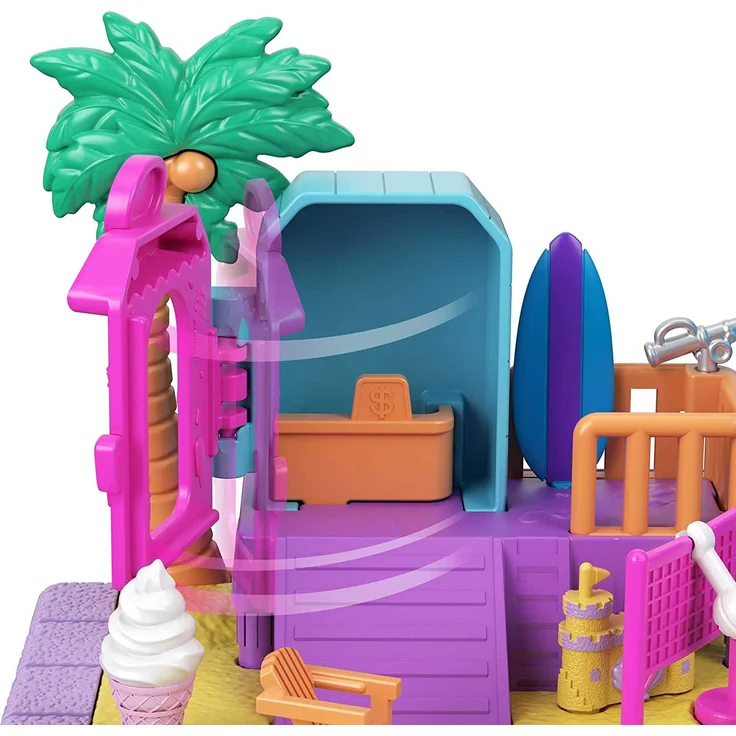 Polly Pocket GTM68 - Pollyville Sonnenstrand, kleine Puppe, Tierfigur, tolles Spielzeug Geschenk für Kinder ab 4 Jahren – Bild 2