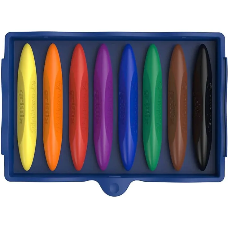 Pelikan Kreativfabrik Griffix 8 Stück(e) Schwarz Blau Braun Grün Orange Rot Violett Gelb Dreieck Wachs Junge/Mädchen Motor skills training Creative thinking skills training