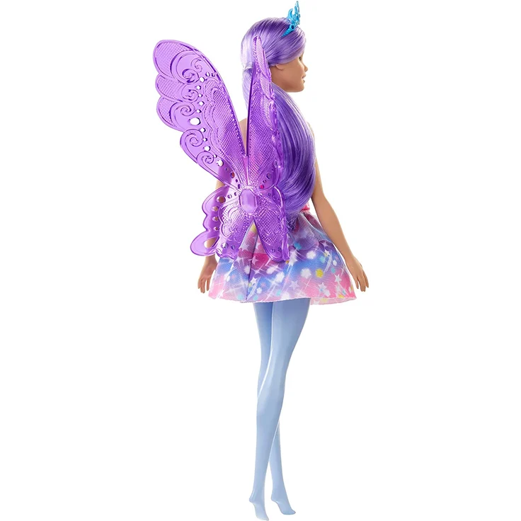 Barbie GJK00 - Dreamtopia Fee, Puppe (lilafarbenes Haar) mit Flügeln und Diadem, Spielzeug ab 3 Jahren – Bild 6